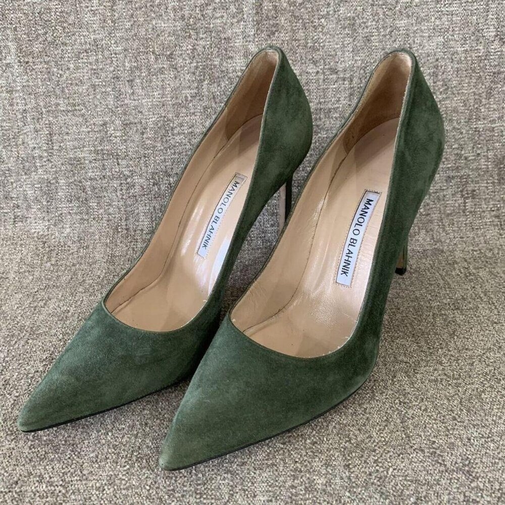 Manolo Blahnik Green Pumps High Heels